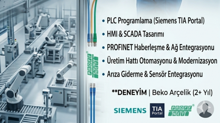 PLC ve HMI tabanlı otomasyon çözümleri geliştiririm