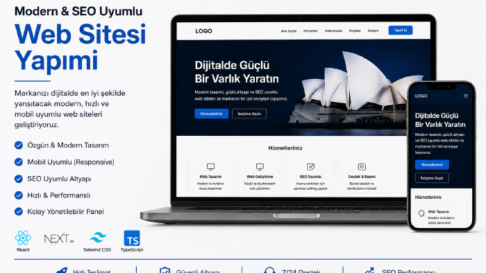  modern ve SEO uyumlu kurumsal web siteleri geliştiririm