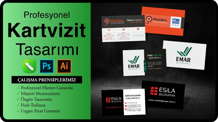 kurumsal kimliğinizi yansıtan kartvizitler tasarlıyorum