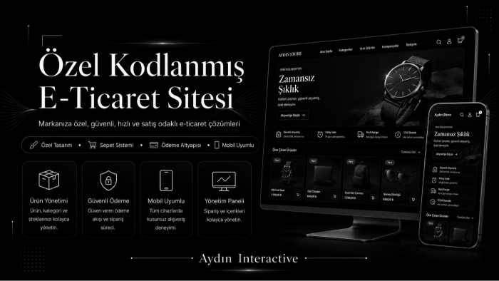 işletmenize özel e-ticaret sitesi geliştiririm