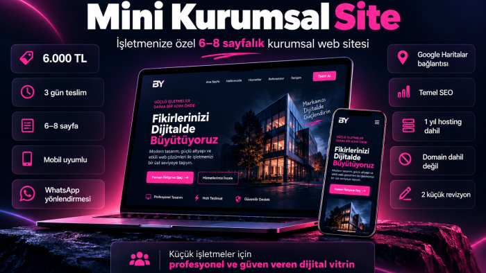 küçük işletmenize kurumsal web sitesi geliştiririm