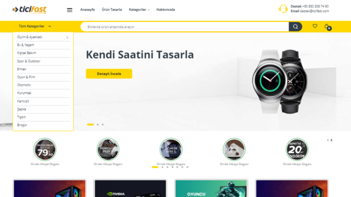 tişört tasarım için özel hazır e-ticaret v6 sitesi kuruyorum