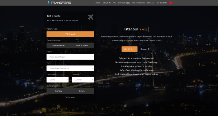 havalimanı transfer web sitesi ve yazılımı yaparım