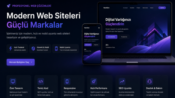 modern ve premium web siteleri geliştiririm