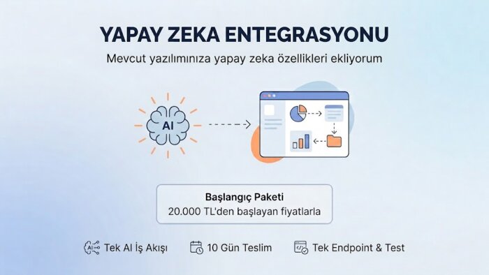 mevcut yazılımınıza yapay zeka özellikleri eklerim