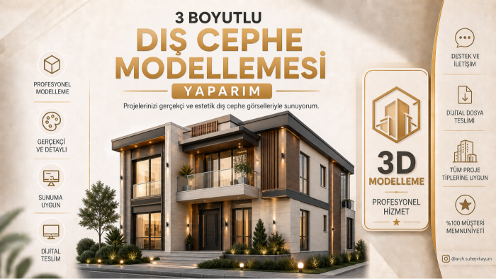 dış cephe 3d modelleme ve görselleştirme yaparım