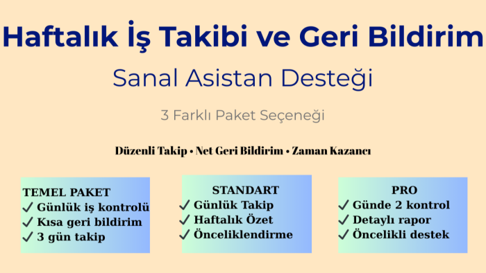 haftalık iş takibi ve yönetici destek süreci yürütürüm