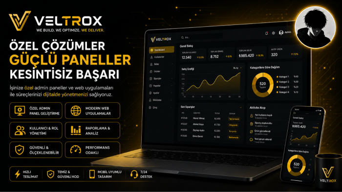 işinize özel admin panel ve web uygulaması geliştiririm