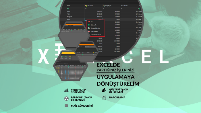Excel ile yaptığınız işlemleri uygulamaya dönüştürebilirim