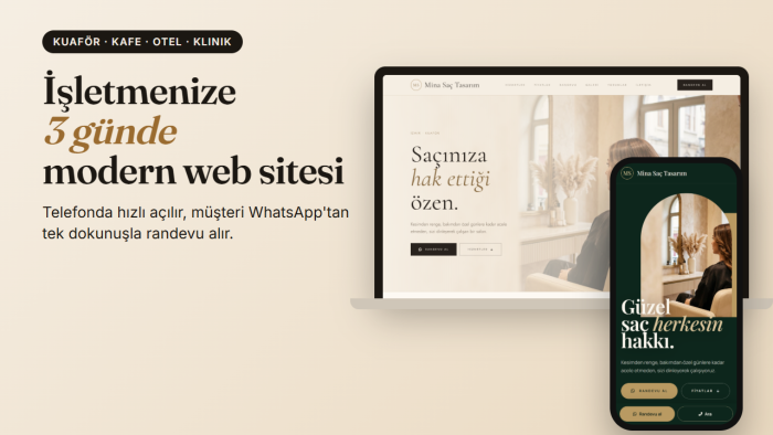 işletmenize mobil uyumlu whatsapp randevulu site yaparım