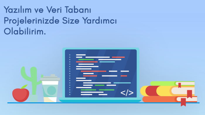 yazılım ve veri tabanı tasarımında destek sağlayabilirim