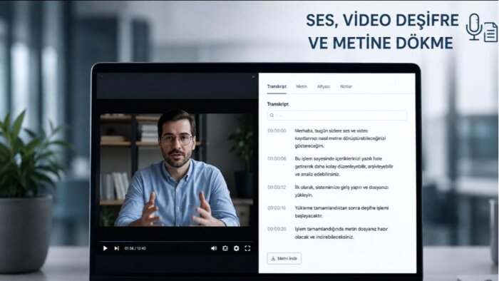 ses veya video kayıtlarınızı yazıya dökebilirim