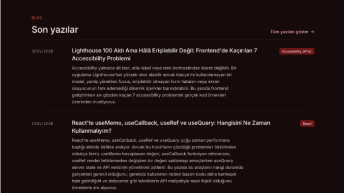 React geliştirme uzmanıyım landing page sunarım