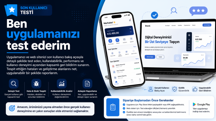 uygulamanızı test ederim