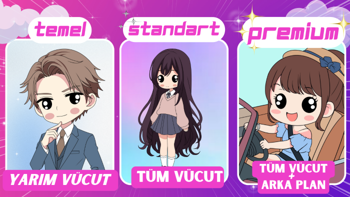 özelleştirilmiş chibi karekterler çizebilirim