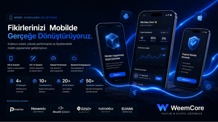 modern, hızlı ve sorunsuz mobil uygulamalar kodlayabilirim