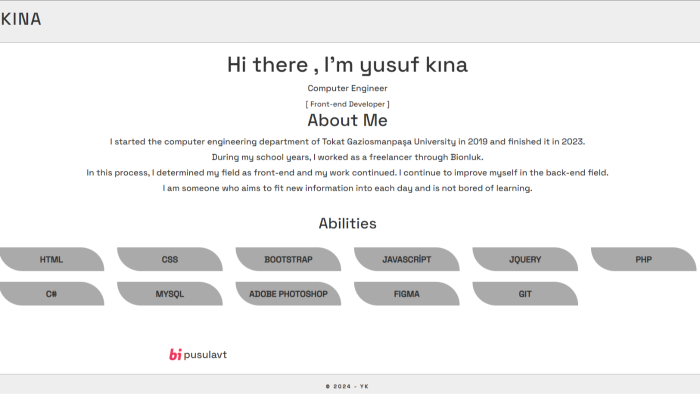 front-end tasarımızı koda dökebilirim