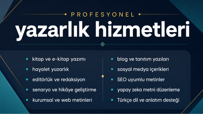 profesyonel olarak metin yazarlığı yaparım