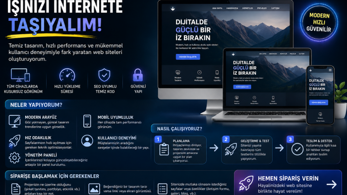 modern ve kullanıcı dostu web siteleri tasarlarım
