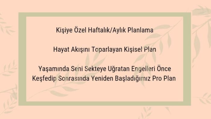 hayatının her alanını kolaylaştıracak planlar hazırlayabilim