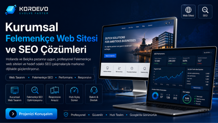 Felemenkçe web sitesi tasarımı ve SEO yaparım