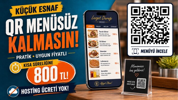 QR kodlu dijital web menü hazırlarım