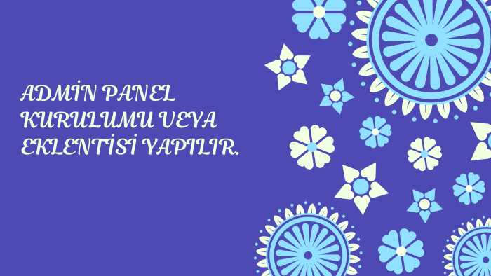 sitenize admin panel veya eklentilerini kurabilirim