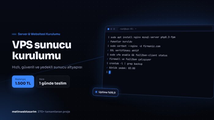 VPS sunucu kurulumu ve güvenlik ayarlarını yaparım