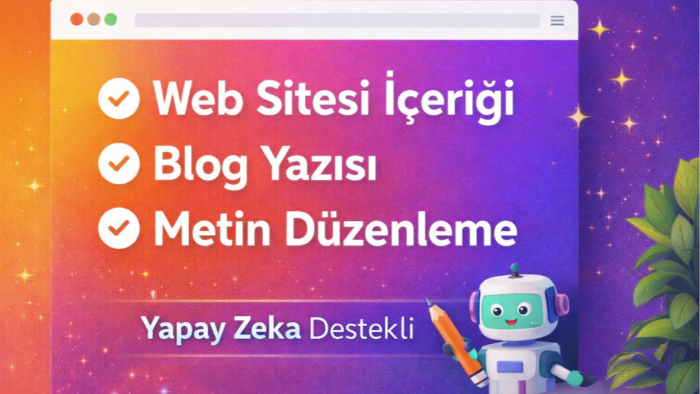 Ai destekli web sitesi içeriği ve metin yazımı yaparım