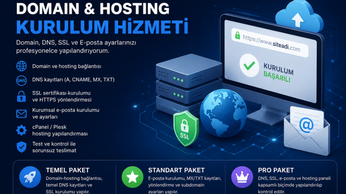 domain ve hosting kurulumunuzu yaparım