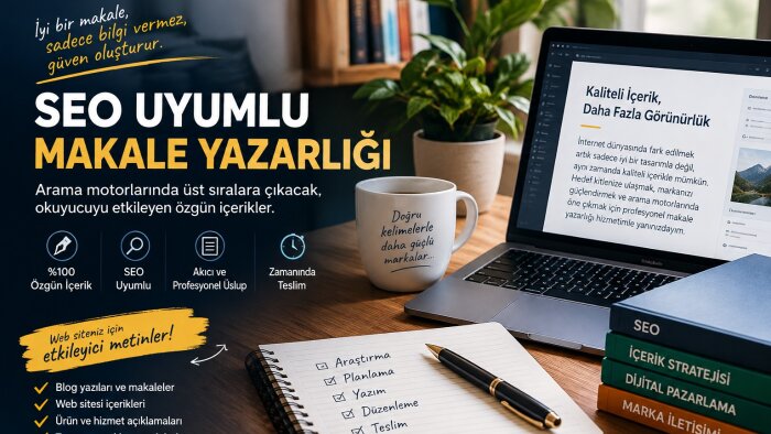 SEO uyumlu makale yazarlığı yapıyorum