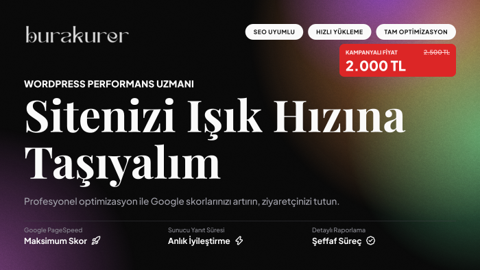 WordPress hızlandırma ve performans optimizasyonu yaparım