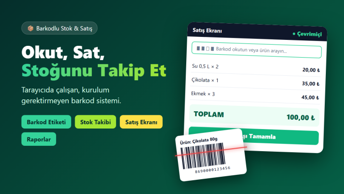 işletmenize özel barkodlu stok ve satış sistemi yazarım