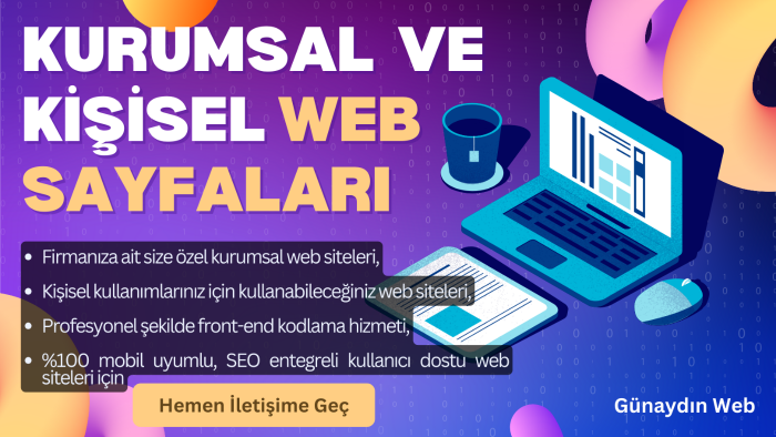 kurumsal ve kişisel web sitelerinizi yapabilirim