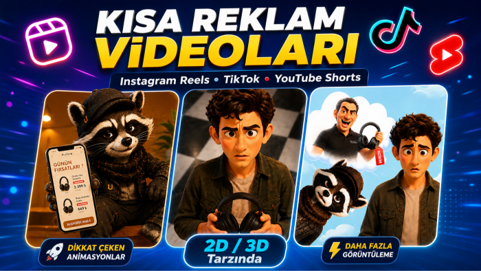 markanız için kısa animasyonlu reklam videosu hazırlarım