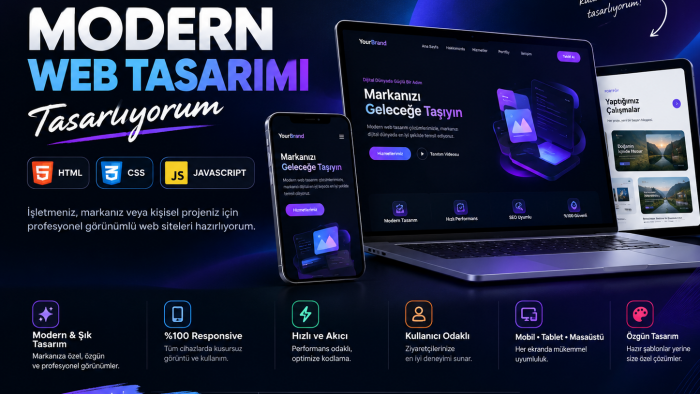 modern, hızlı ve profesyonel web sitesini sizin için yaparım