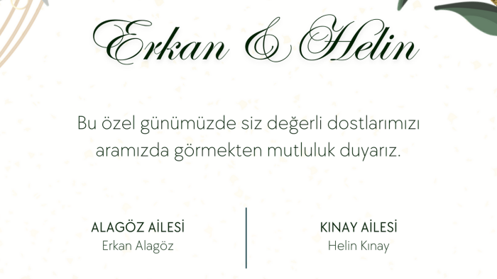 istediğiniz özelliklerde online davetiye yapabilirim