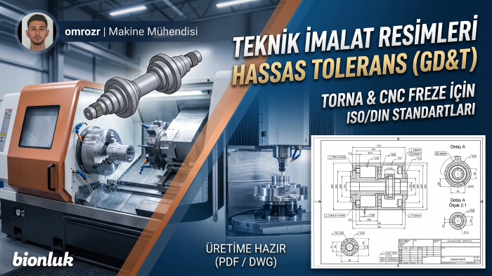 talaşlı imalat için toleranslı imalat resimleri çizerim