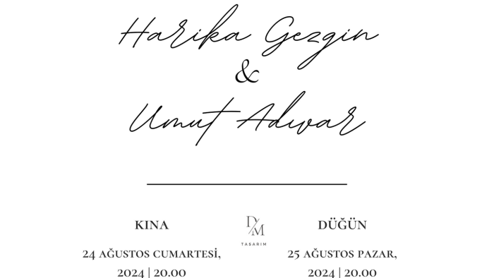  minimal ve şık davetiyeler hazırlayabilirim