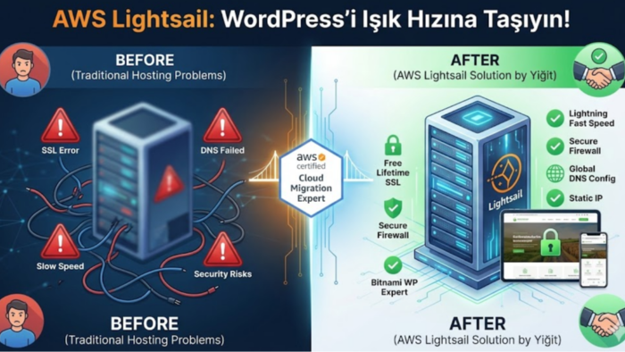  AWS Lightsail üzerinde WordPress kurulum yaparım