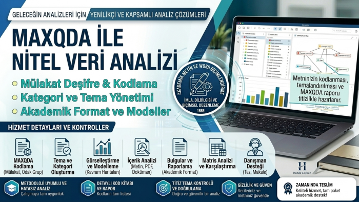 Maxqda ile nitel veri ve mülakat desteği sağlarım