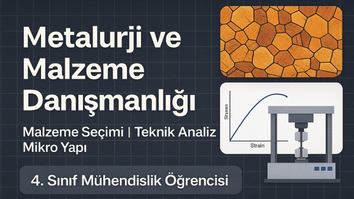  malzeme bilimi alanında mühendislik danışmanlığı veriyorum