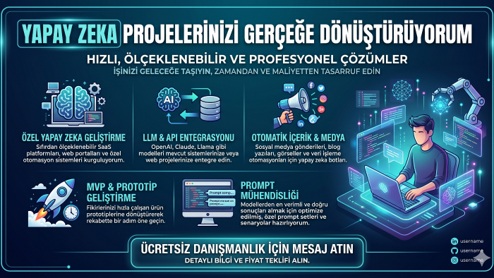 yapay zeka ile ilgili işlerinizi yaparım