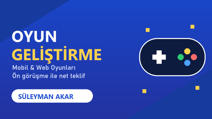 mobil ve web için 2D oyun geliştiririm
