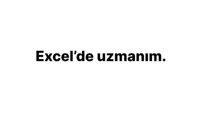 excel'de veri işleyebilir ve tablolar yapabilirim