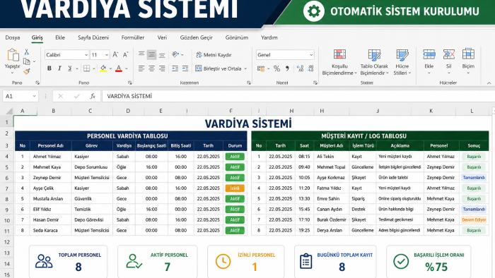 Otomatik personel rotasyon ve müşteri log exceli yaparım