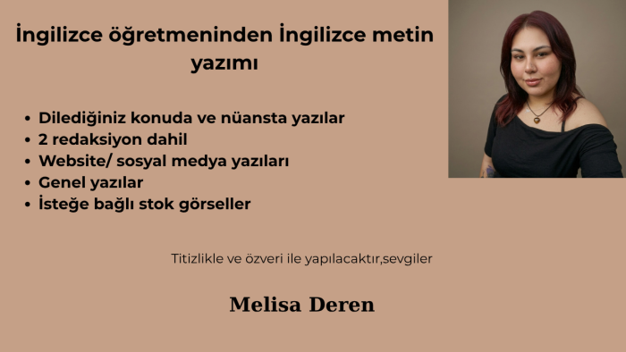 sizin için İngilizce metin yazarım