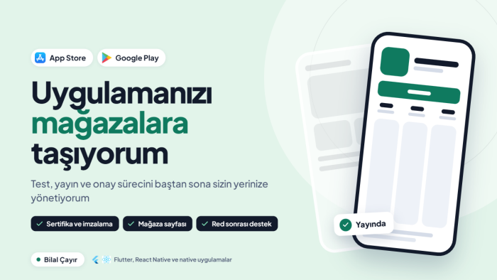 uygulamanızı App Store ve Google Play’e yükleyebilirim