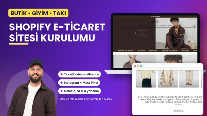 butik ve giyim markanıza Shopify e-ticaret sitesi kurarım