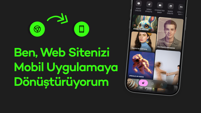 web sitenizi mobil uygulamaya dönüştürüyorum